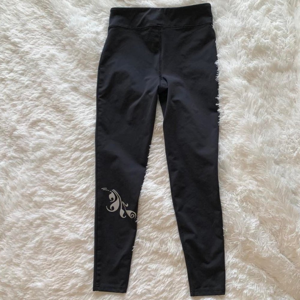 Athleta Cold Weather Tights, Black with Reflective Detail, Size M